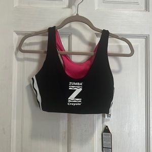 Brand New Zumba wear and Crayola dance in color reversible bra
